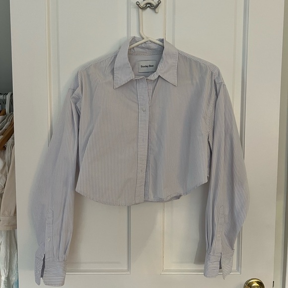 Aritzia Tops - Aritzia Crop Stripe Button Down